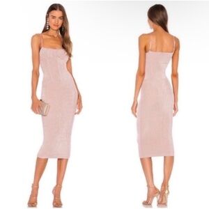 Misha Denisa Corset Midi Dress Dusty Rose